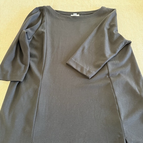 J. Jill Tunic Top Ponte knit Womens PL Black Scoop Neck 3/4 Sleeve minimalist - Picture 6 of 12
